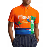 Polo Ralph Lauren Cotton Speedboat Polo Shirt (Orange Multi)