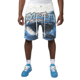 DUAA "SHARK" Denim Shorts (White)