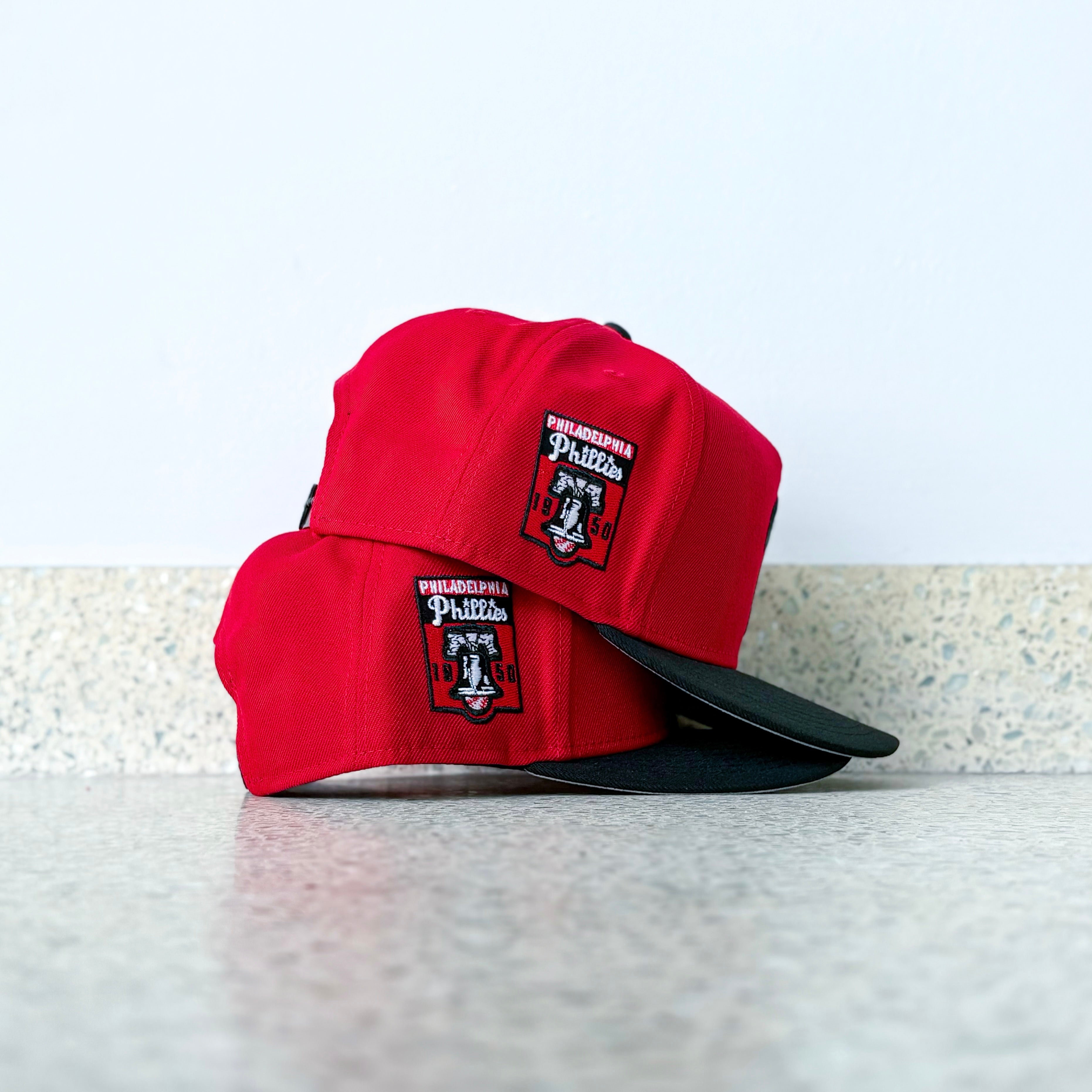 New Era Philadelphia Phillies 1950 Liberty Bell Grey UV 9Fifty A-Frame Snapback (Red/Black)