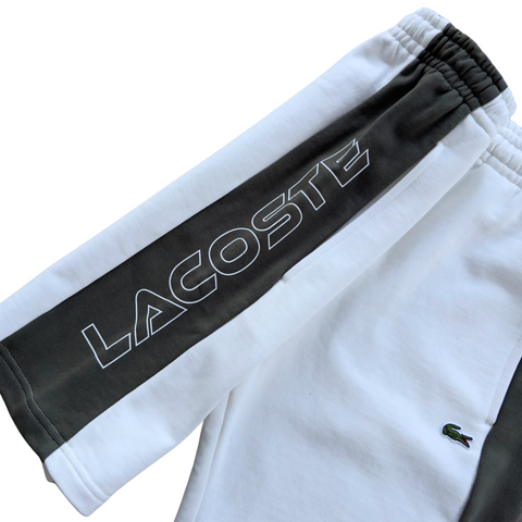 Lacoste Colorblock Fleece Shorts (White/Olive) - Lacoste