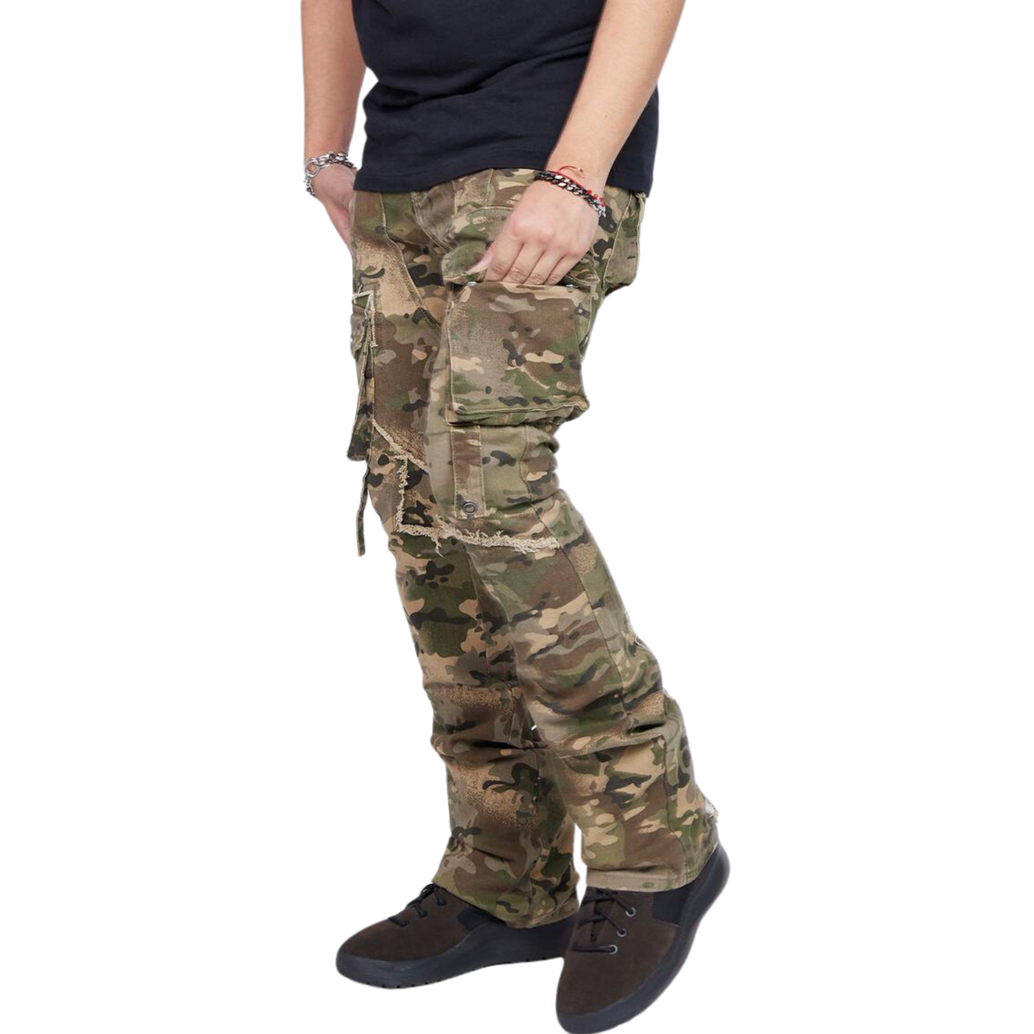 Valabasas Canteen Camo Stacked Flare Jeans - VALABASAS