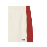 Lacoste Men's Cotton Fleece Colorblock Shorts (White/Light Brown)