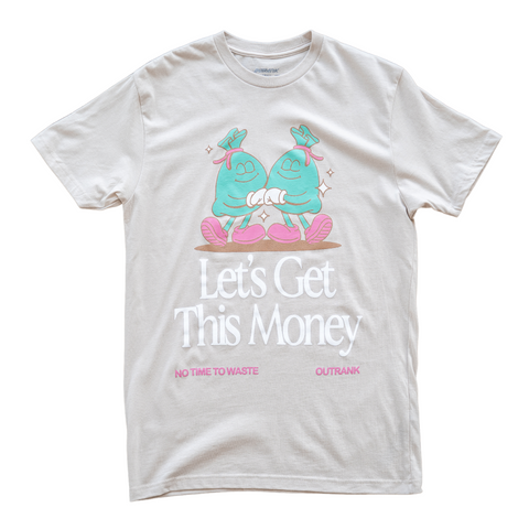 Outrank Let's Get This Money T-shirt (Stone/Mint) - Outrank