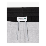 Lacoste Men's Cotton Fleece Colorblock Shorts (Black/Grey Chine)