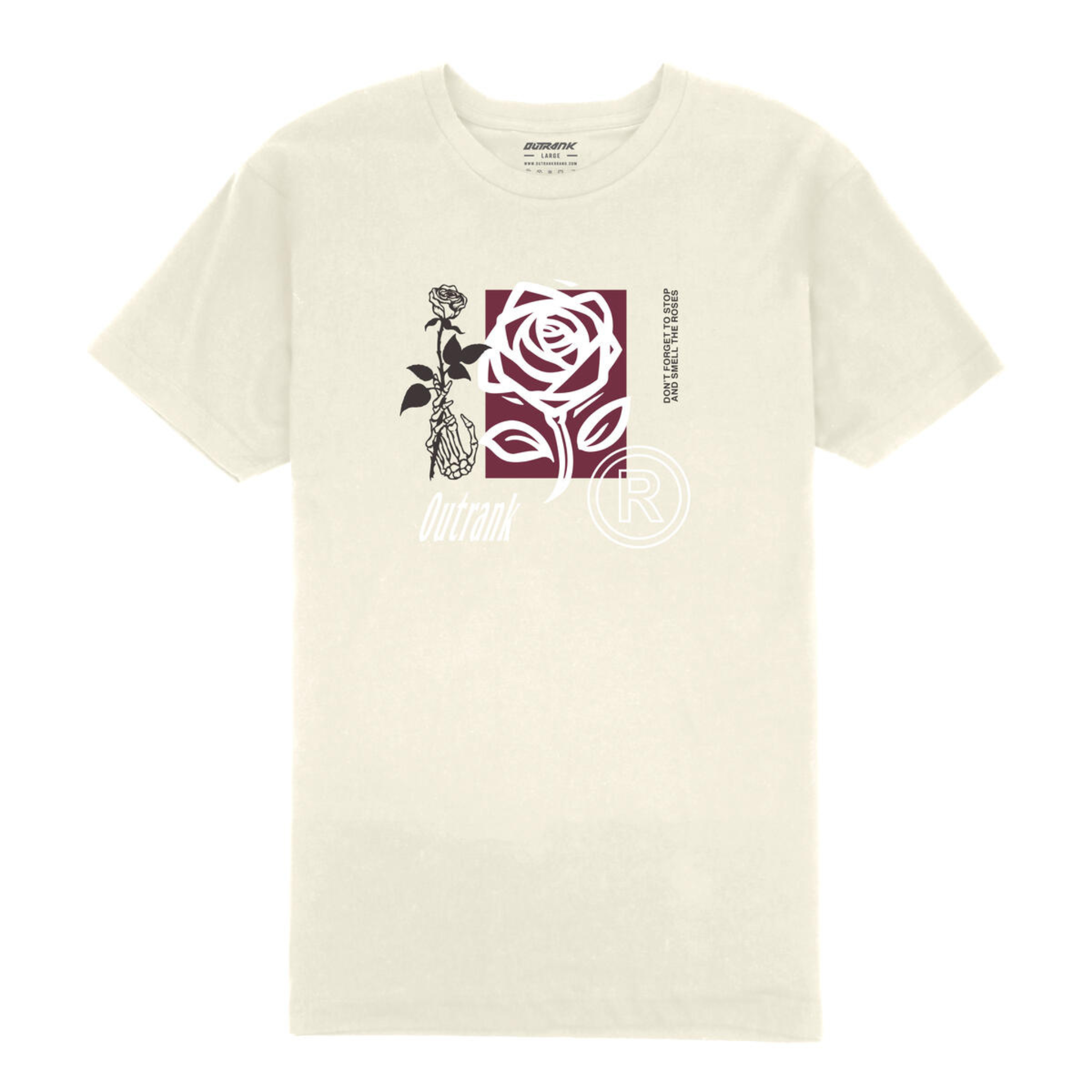 Outrank Smell The Roses T-Shirt (Vintage White)