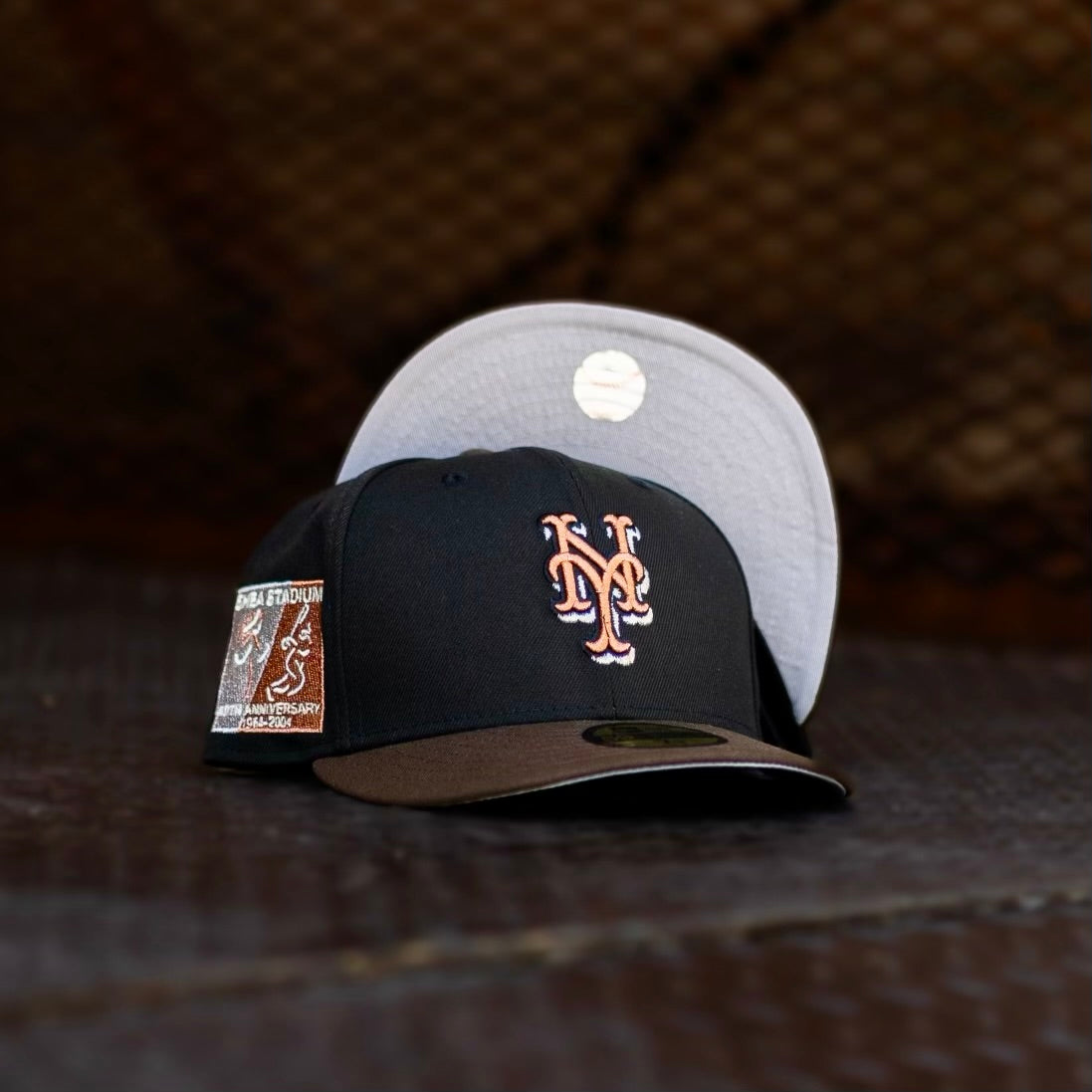 New Era New York Mets 40th Anniversary Shea Stadium Grey UV (Black/Mocha) 59Fifty Fitted - New Era