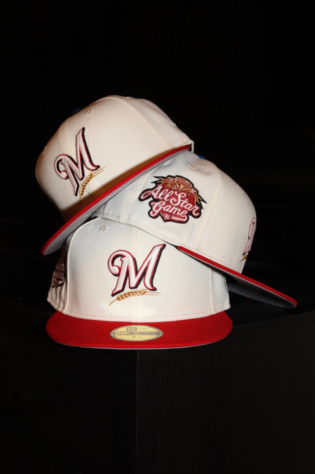 New Era Milwaukee Brewers All Star Game Side Patch Fitted (Chrome/Red)