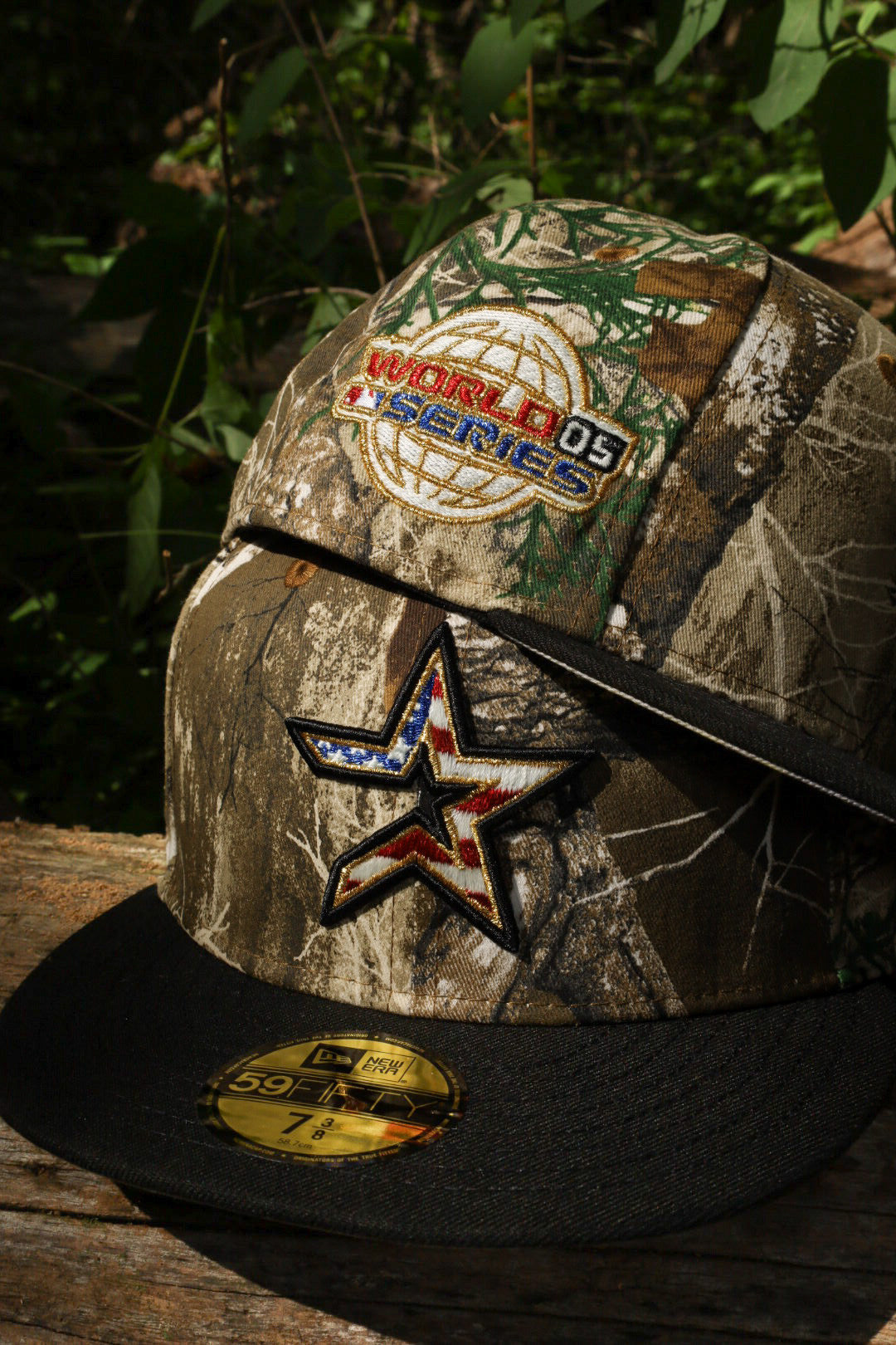 New Era Houston Astros 2005 World Series Side Patch Grey UV 59Fifty Fitted (Realtree Camo/Black)
