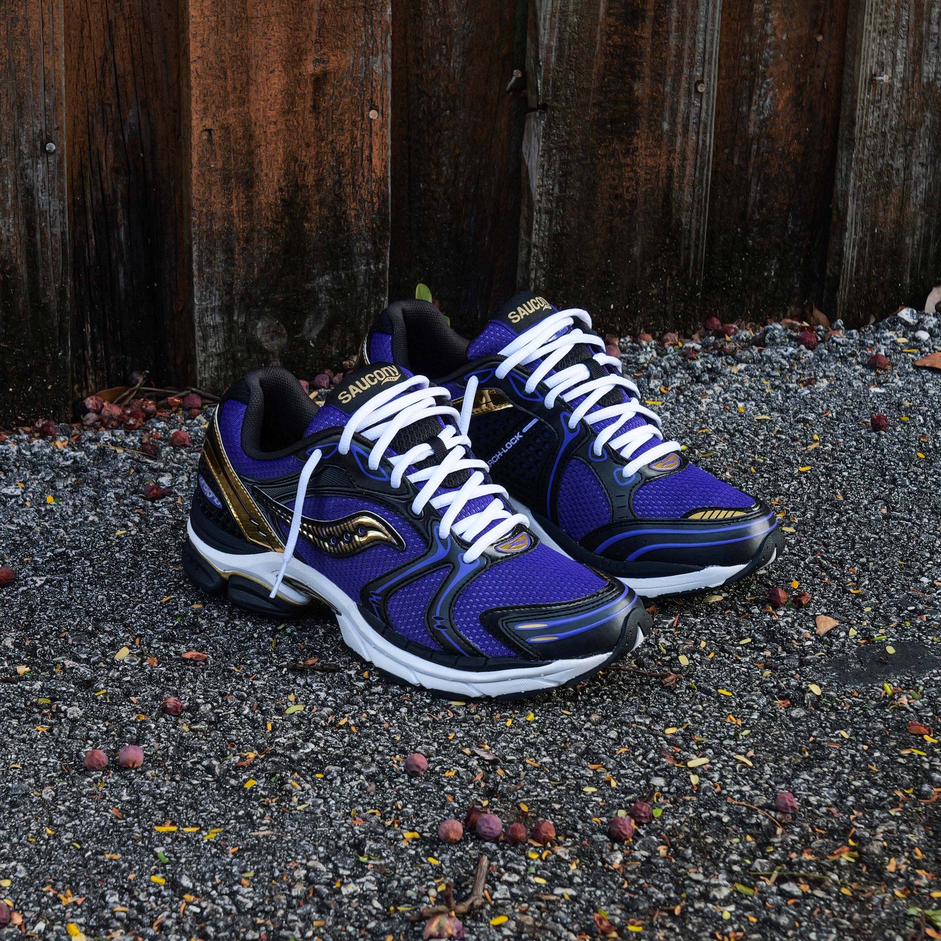 Mens Saucony ProGrid Triumph 4  (Purple/Gold)