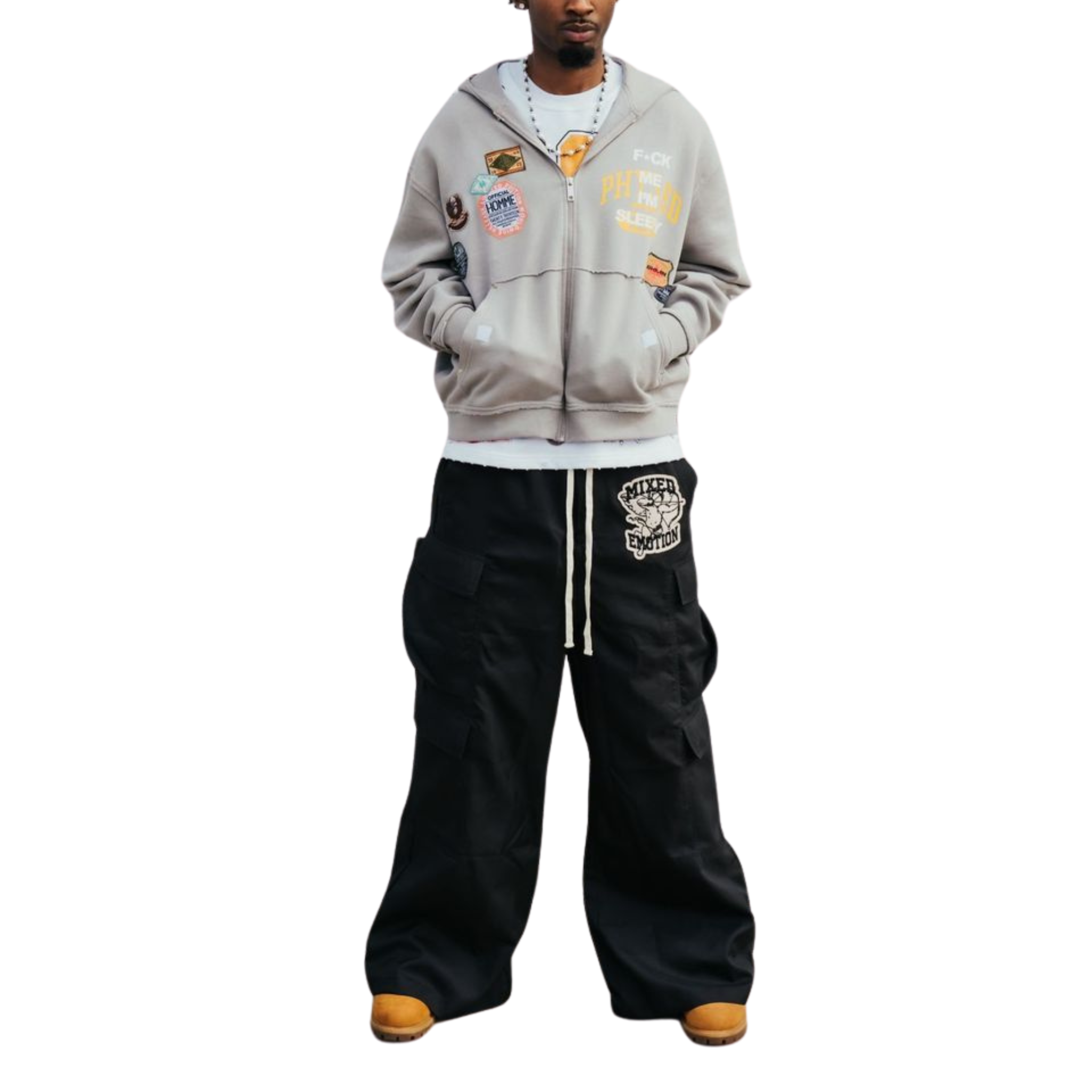 Mixed Emotion Baggy 'M.E' Cargos (Black)