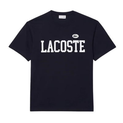Lacoste COTTON CONTRAST PRINT & BADGE T-SHIRT (Navy) - Lacoste