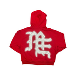 Mixed Emotion "Red End" Rhinestone Hoodie (Red)