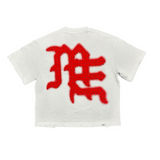 Mixed Emotion "Red End’" Rhinestone Tee (White)