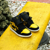 Mens Air Jordan 1 Mid SE (Black/White/Varsity Maize)
