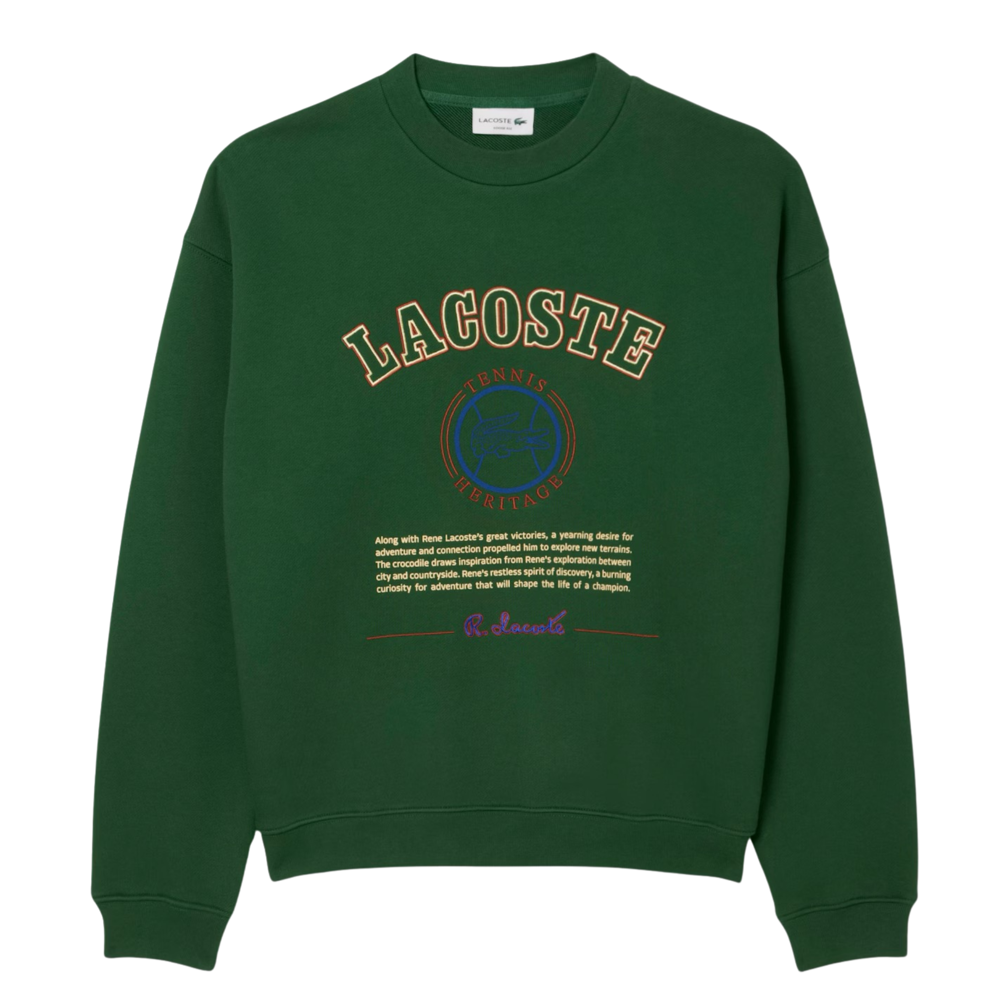 Lacoste Men's Heritage Embroidery Fleece Sweatshirt (Green)