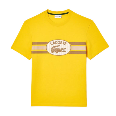 Lacoste Regular Fit Cotton Monogram T-Shirt (Yellow) - Lacoste