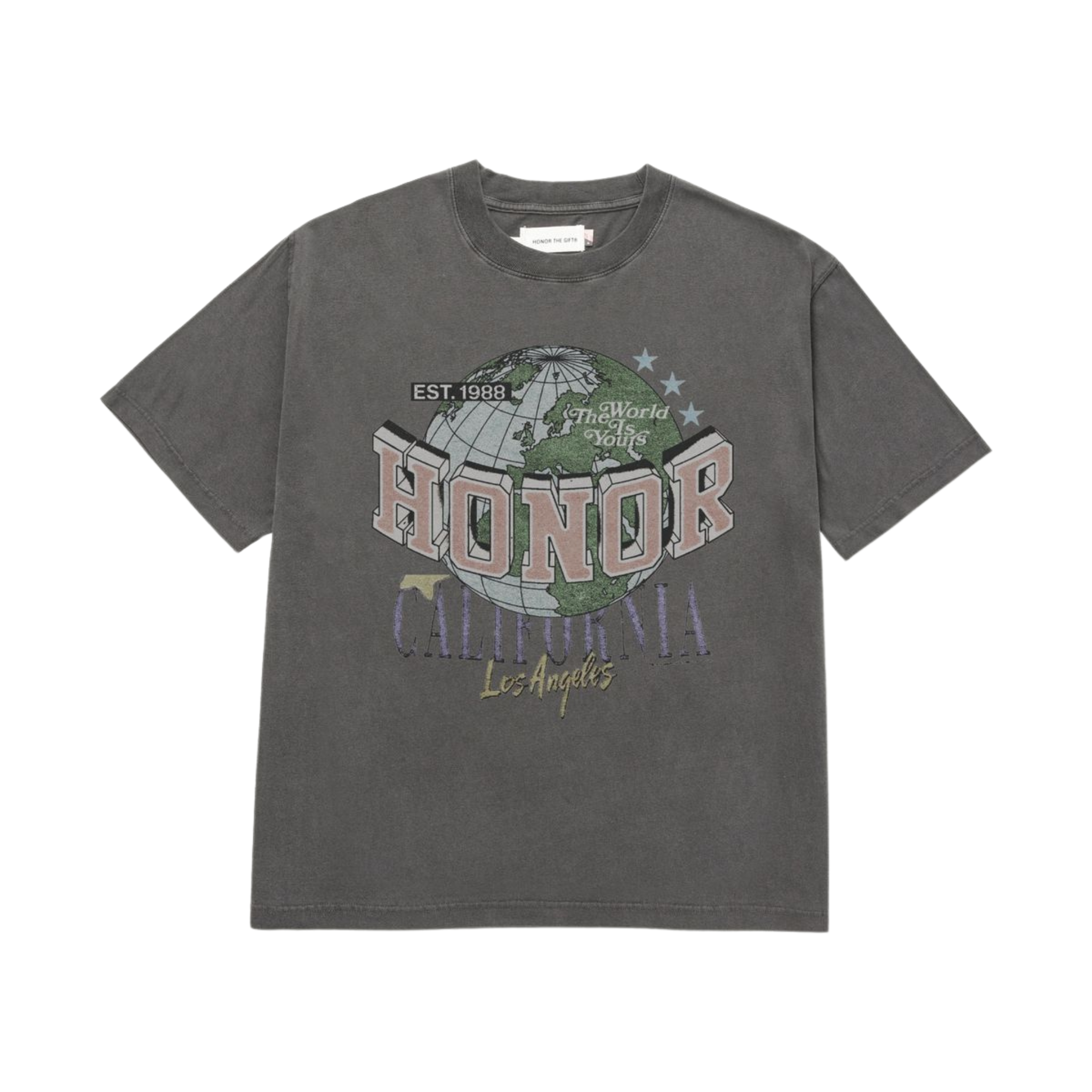 Honor The Gift Honor California T-Shirt (Vintage Black Wash) - Honor The Gift