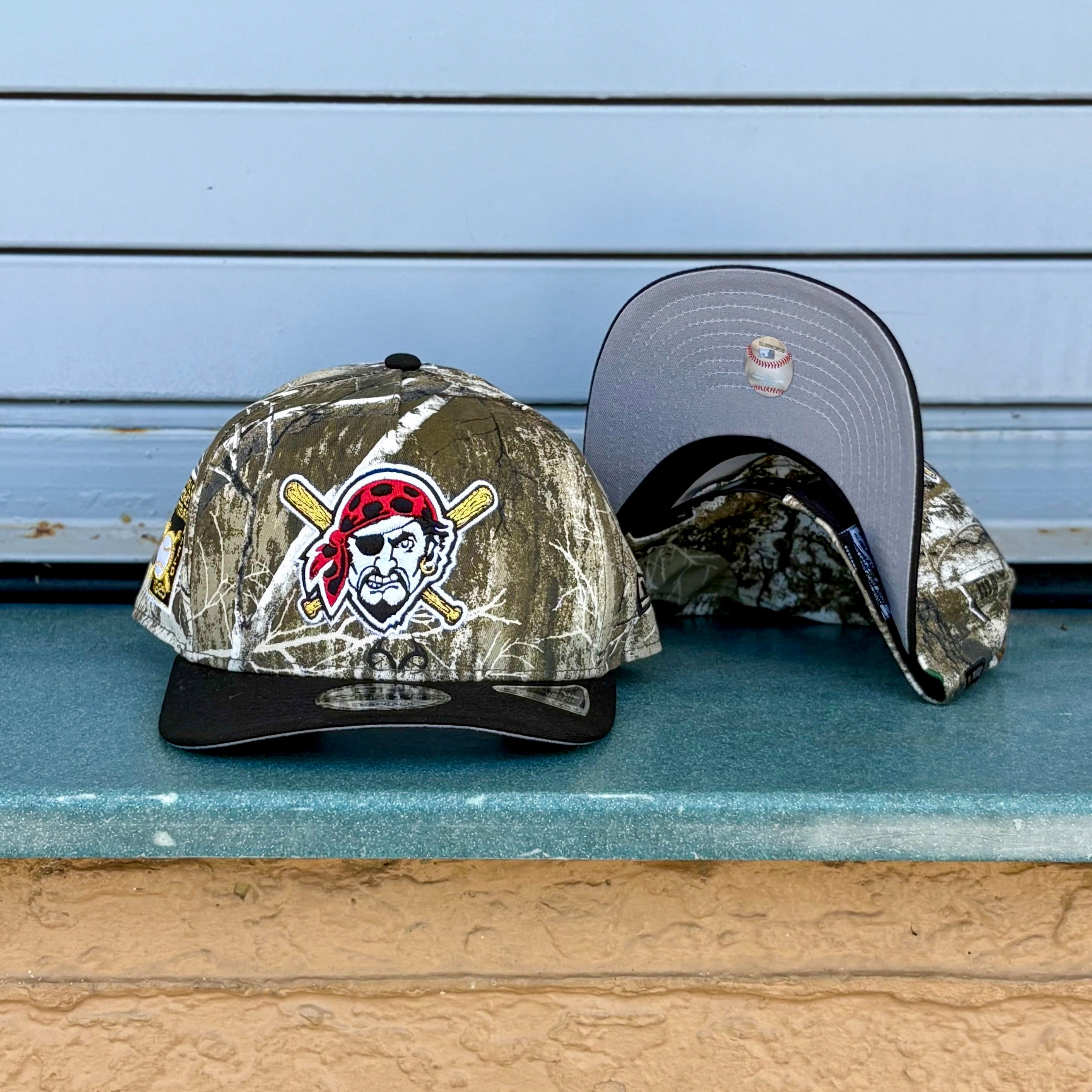 New Era Pittsburgh Pirates 1925 World Series Grey UV 9FIFTY A-Frame Snapback (Real Tree/Black)