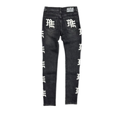 Mixed Emotion "Monogram" Denim Black Wash