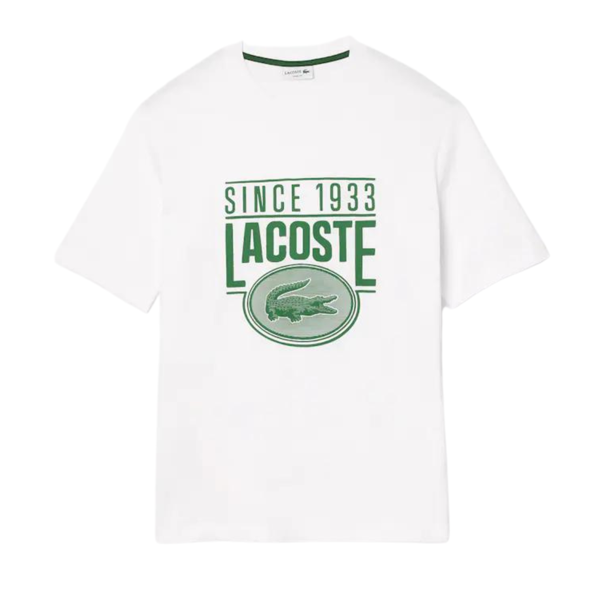 Lacoste Since 1933 LOOSE FIT COTTON JERSEY PRINT T-SHIRT (White) - Lacoste