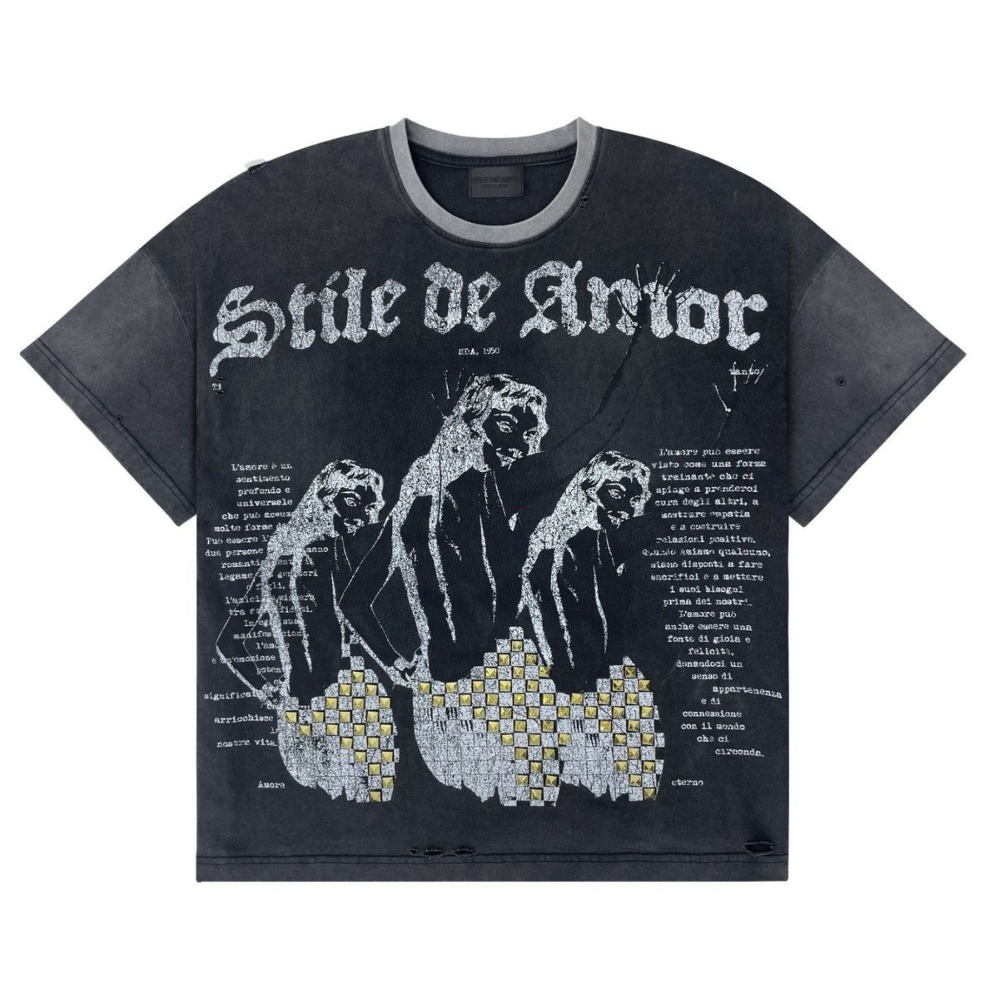 Stile De Amor "1950 AMOR" Tee (Black Wash)
