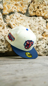 New Era Jacksonville Jumbo Shrimp 2025 Triple-A National Champions Side Patch Grey UV 59Fifty Fitted (Chrome/Ocean Blue)