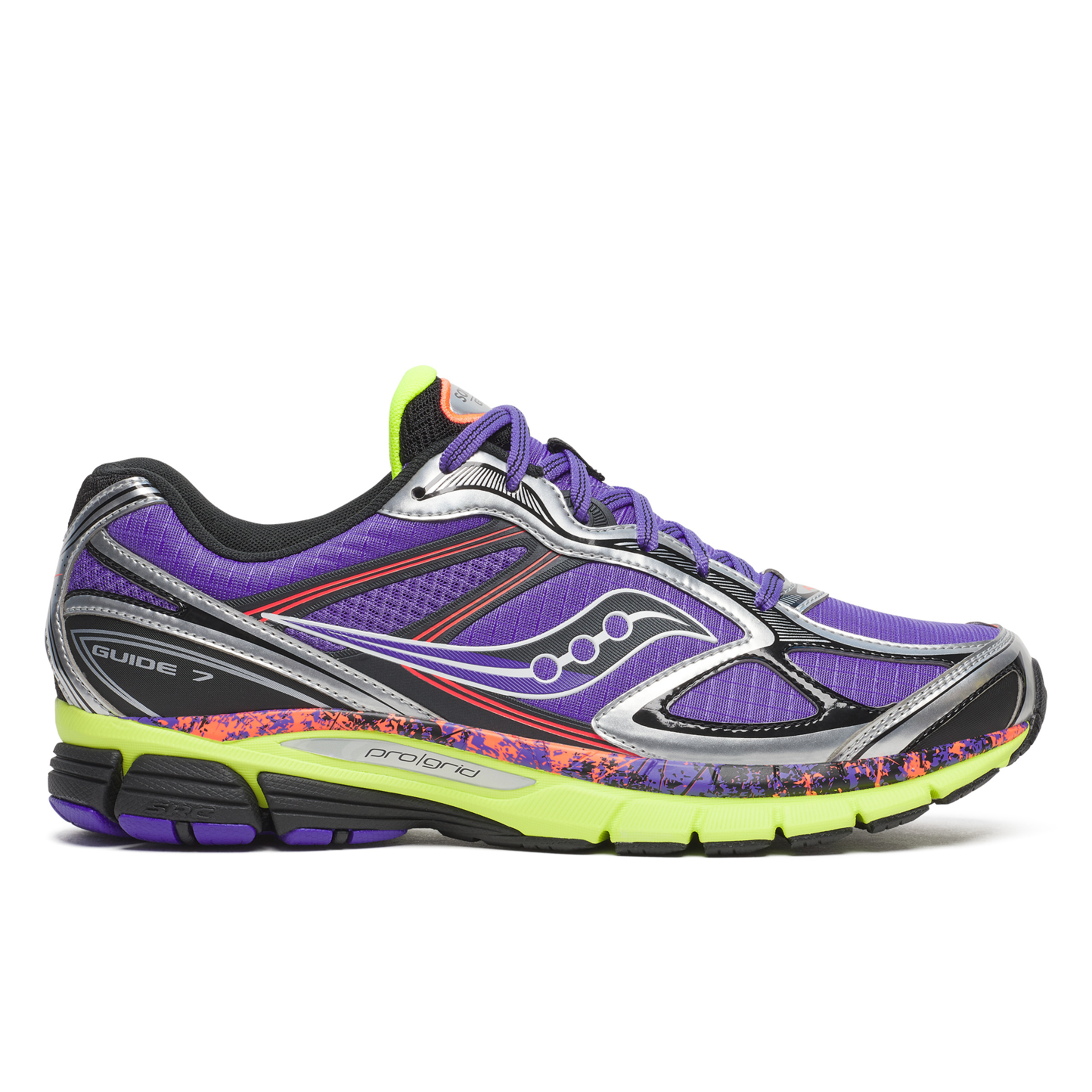 Mens Saucony ProGrid Guide 7 (Purple/Citron) - Saucony