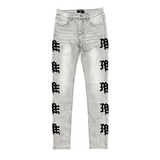 Mixed Emotion "Monogram" Denim (Grey Wash)