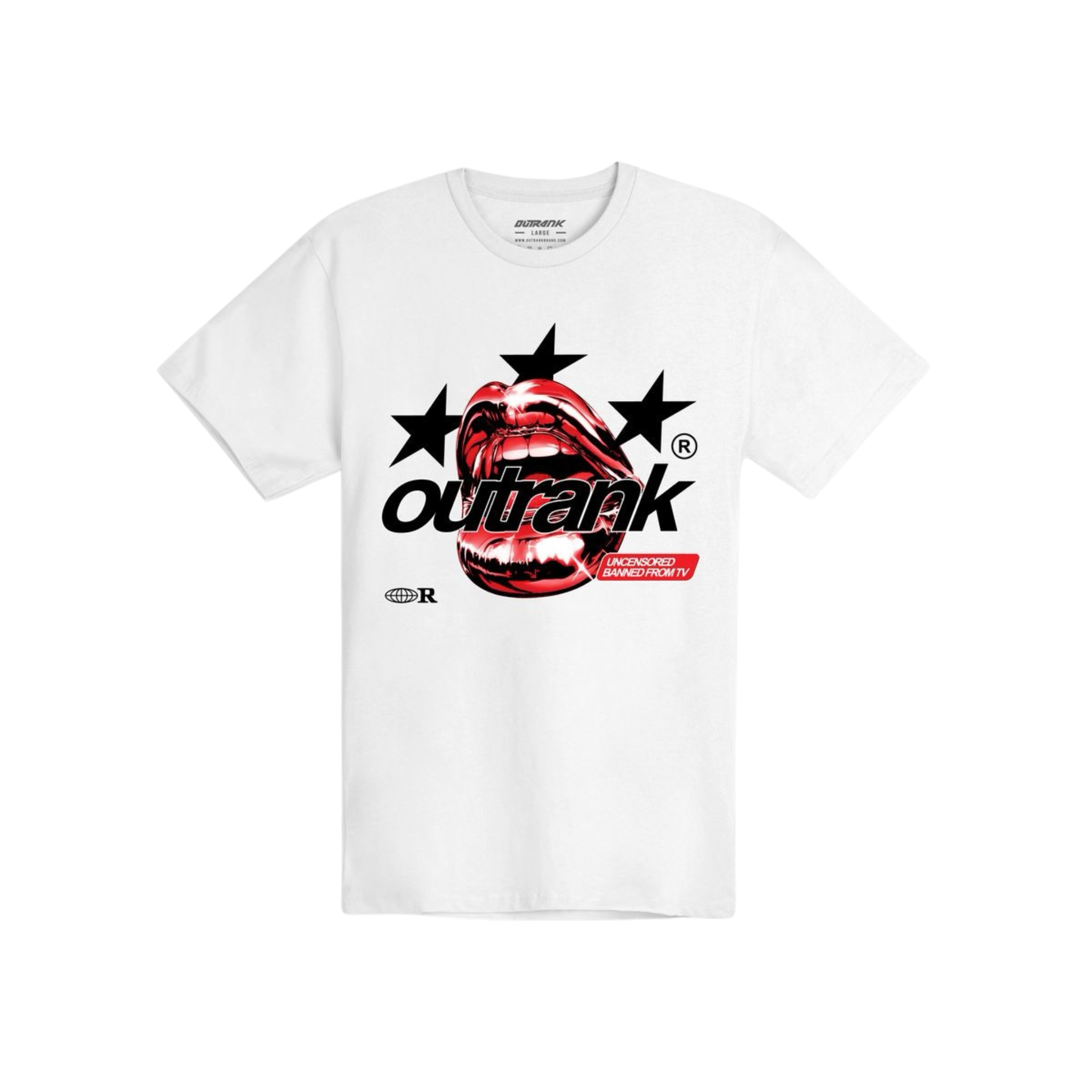 Outrank "Uncensored Banned" T-shirt (White) - Outrank