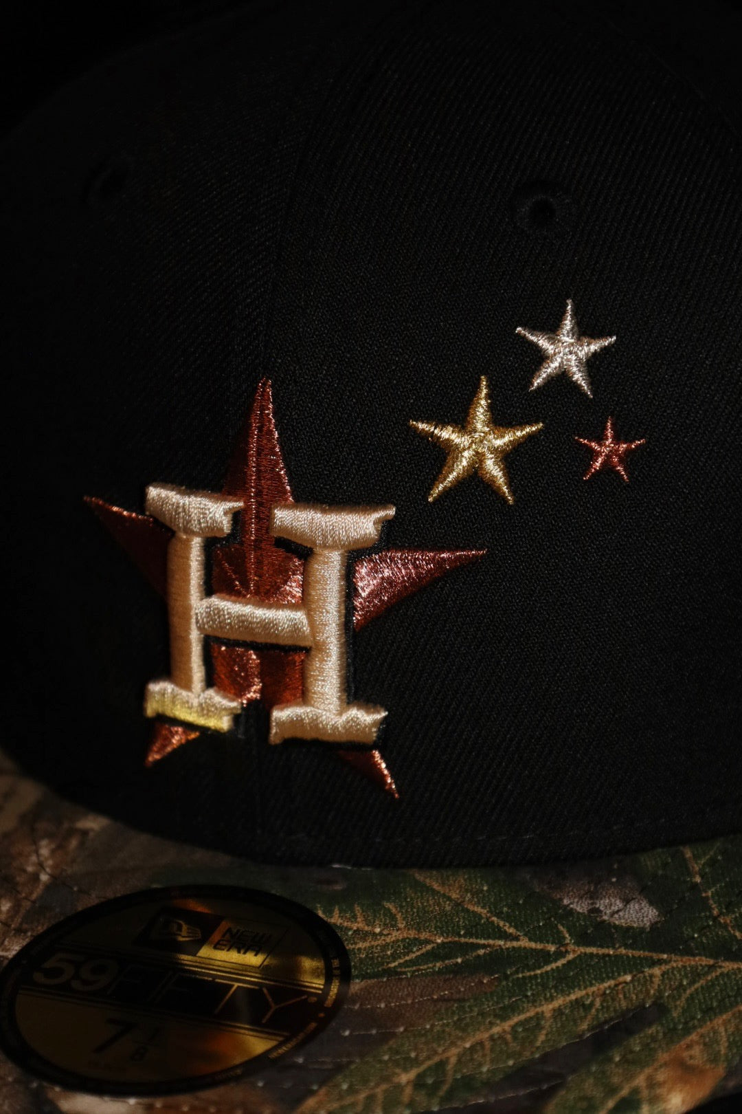 New Era Houston Astros 2017 World Series Side Patch 59Fifty Fitted (Black/Real Tree Camo) - New Era