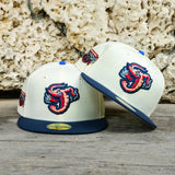 New Era Jacksonville Jumbo Shrimp 2025 Triple-A National Champions Side Patch Grey UV 59Fifty Fitted (Chrome/Ocean Blue)