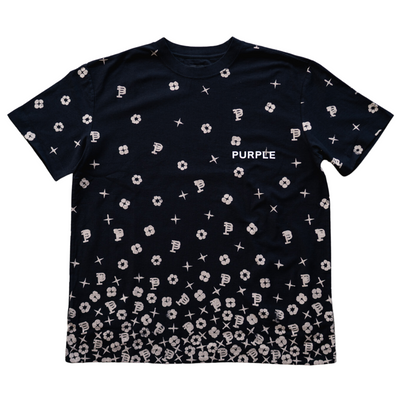 Purple Brand Scatter Monogram T-Shirt (Black) - PURPLE BRAND
