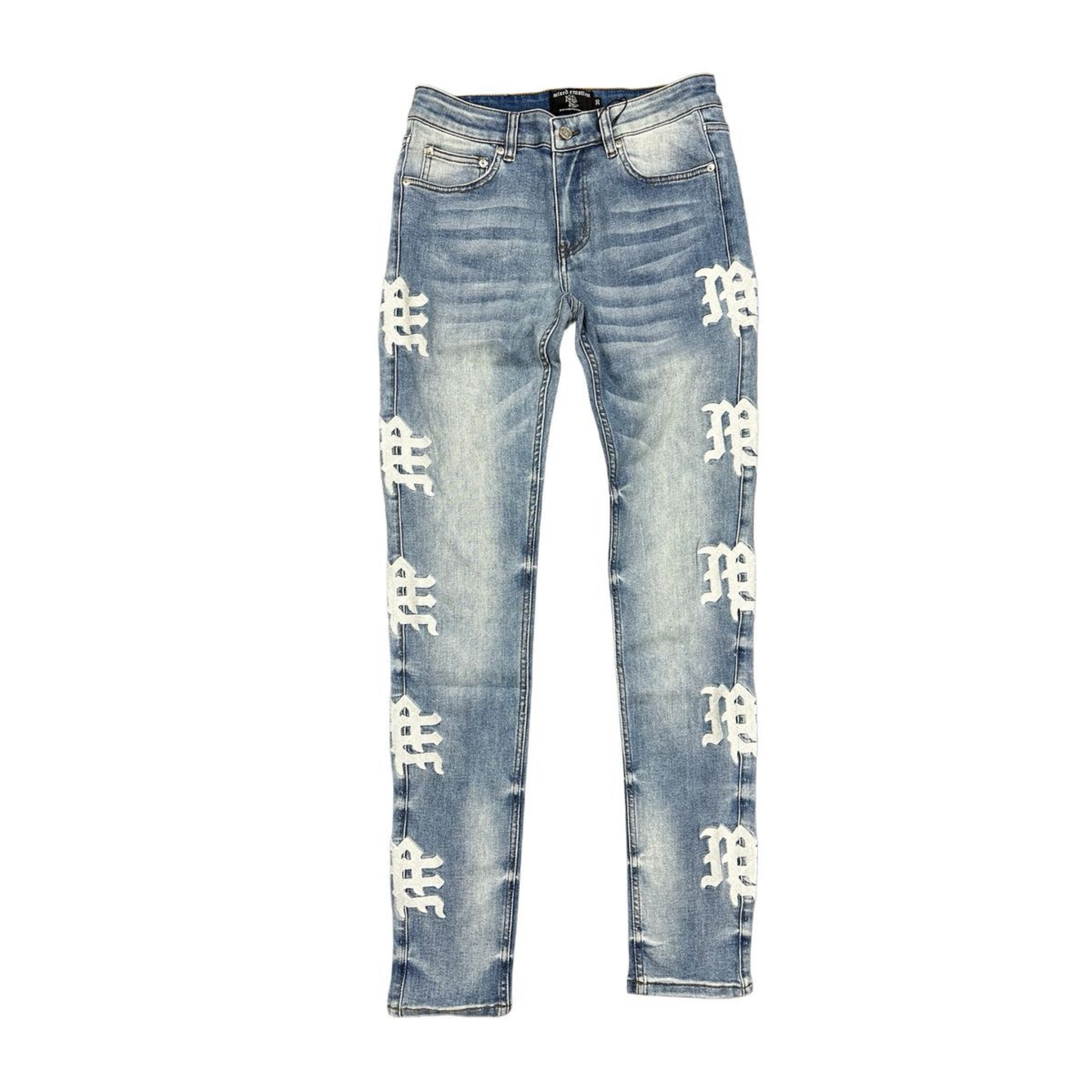 Mixed Emotion "Monogram" Denim (Blue Wash)