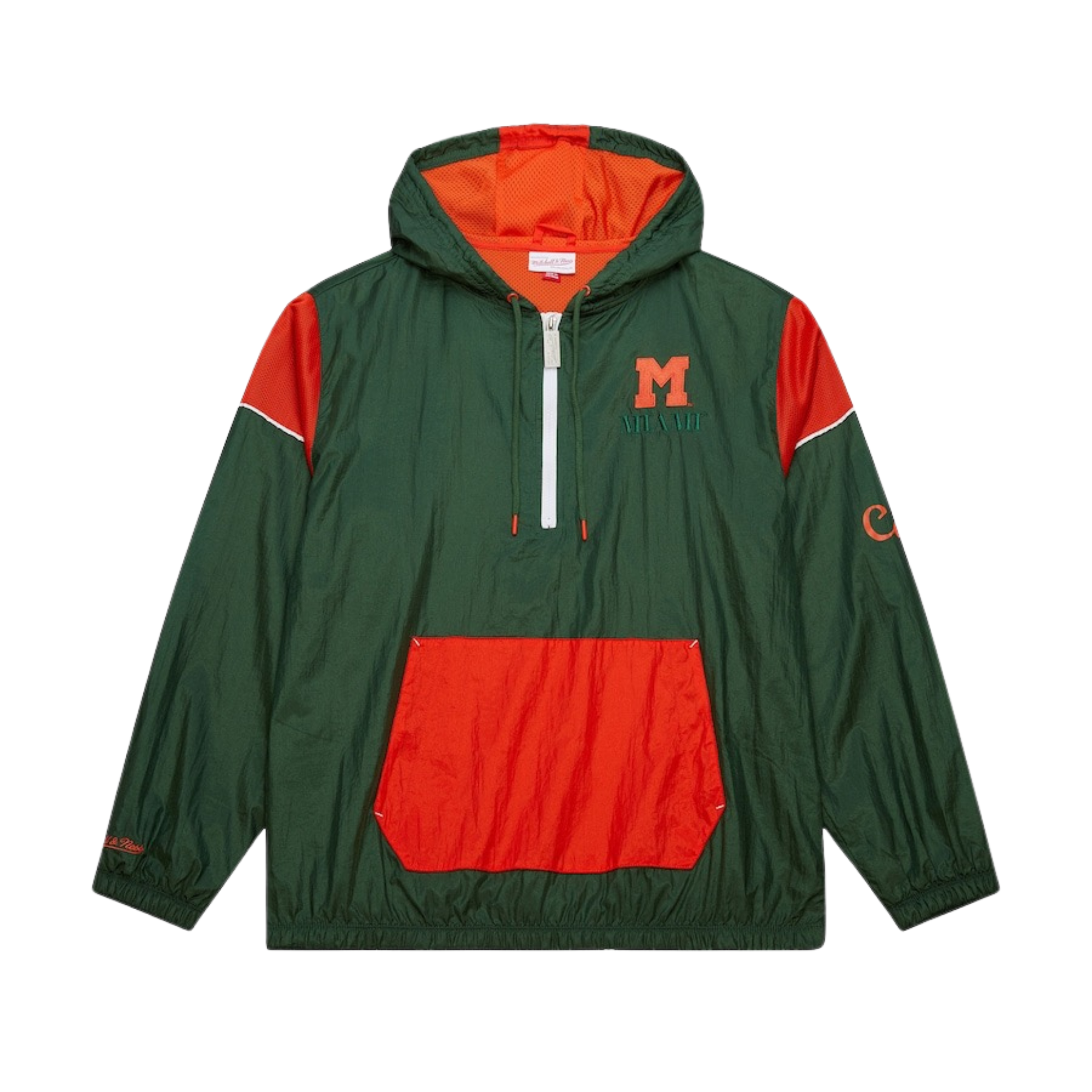 Mitchell & Ness Authentic "Miami Hurricanes Anorak Vintage Logo" Half-Zip Jacket - Green
