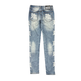 Mixed Emotion "Monogram" Denim (Blue Wash)