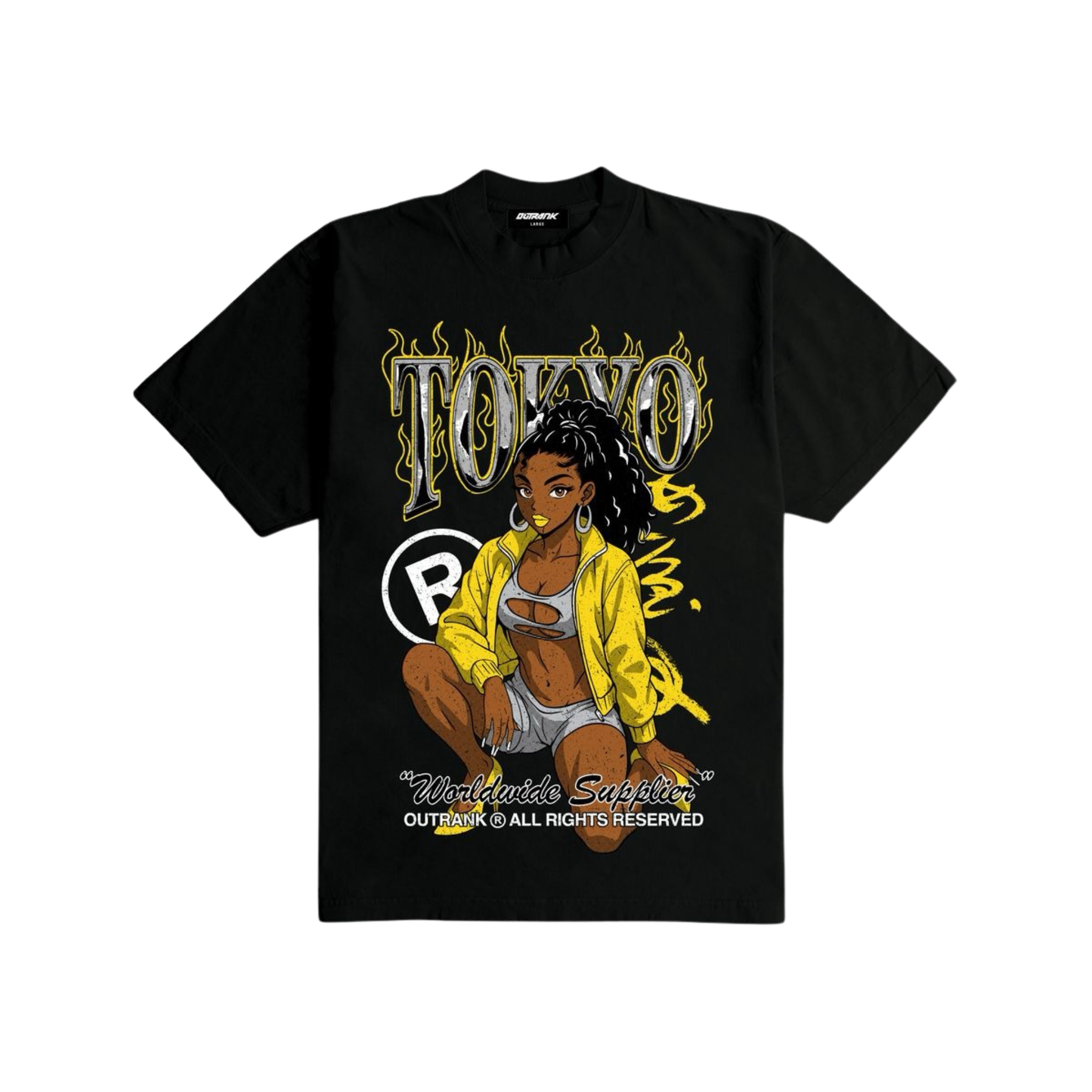 Outrank "Worldwide Supplier " Heavyweight T-shirt (Black)