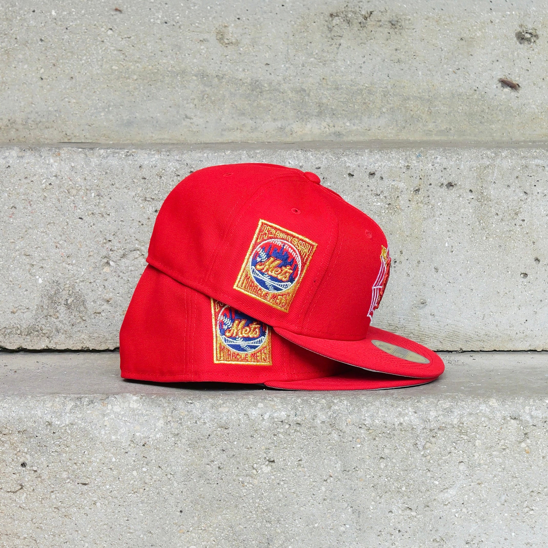 New Era New York Mets 25th Anniversary Side Patch Fitted (Red)
