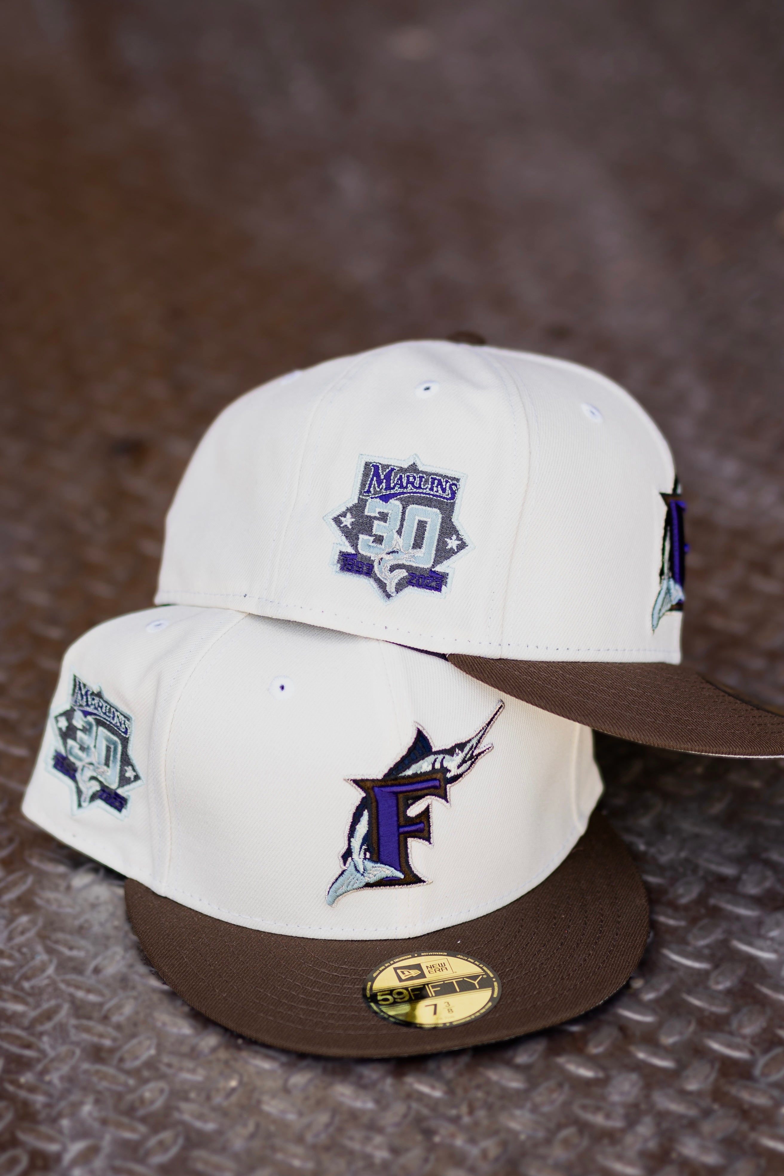 New Era Florida Marlins 30th Anniversary Grey UV (Off White/Brown) 59Fifty Fitted