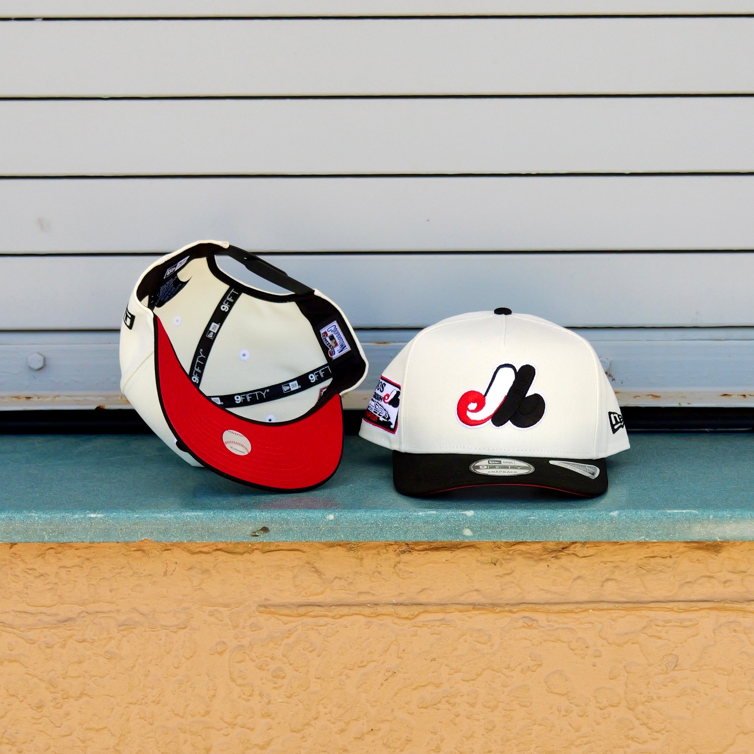 New Era Montreal Expos Stade Olympique 9FIFTY A-Frame Snapback-(Cream/Black) - New Era