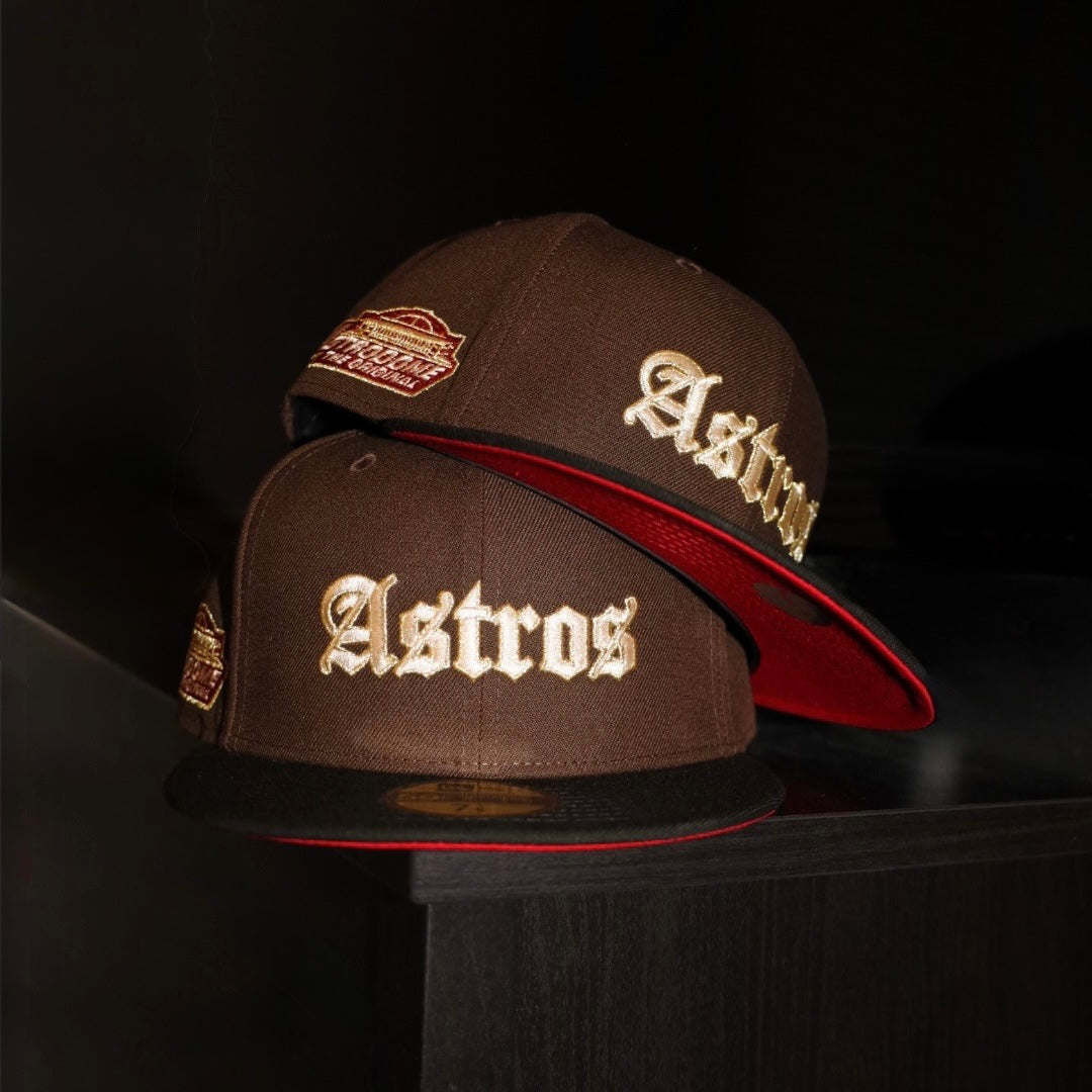 New Era Houston Astros Astrodome The Original Side Patch Fitted (Brown/Black)