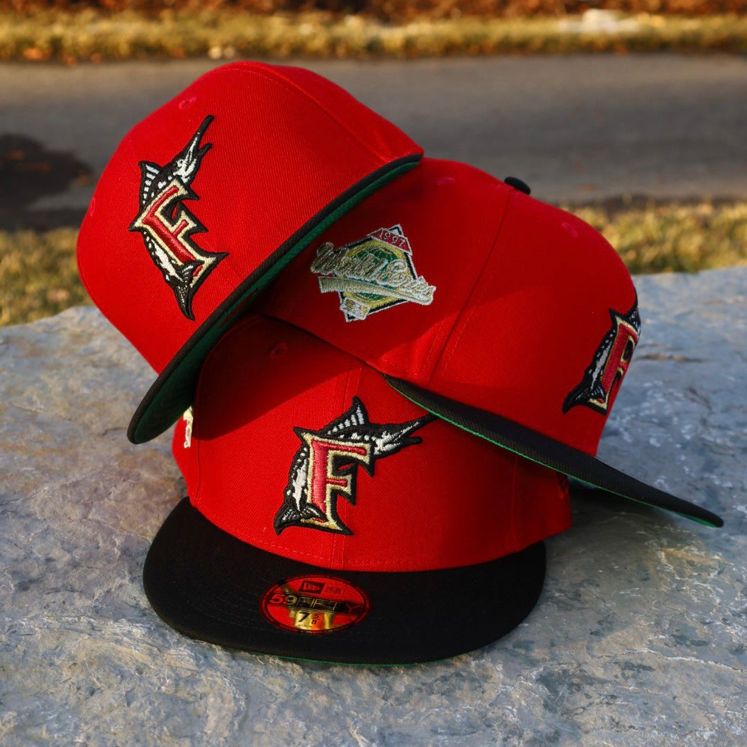 New Era Florida Marlins 1997 World Series Green UV 59Fifty Fitted (Red/Black) - New Era