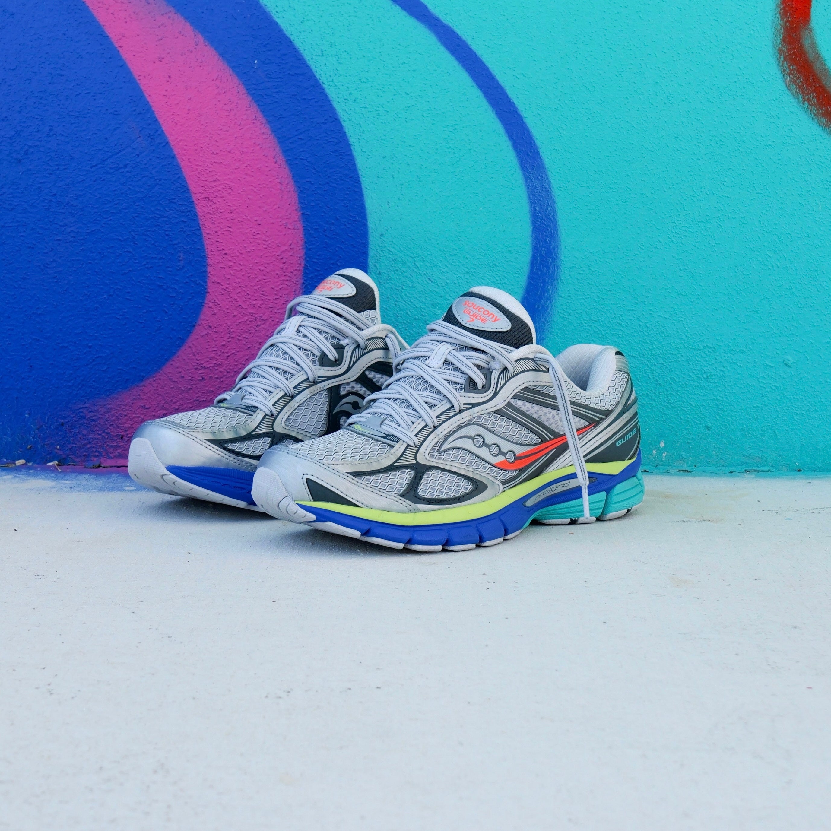 Mens Saucony ProGrid Guide 7 (Silver/Multi)