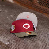 New Era Cincinnati Reds 150th Anniversary Grey UV (Burgundy/Olive) 59Fifty Fitted