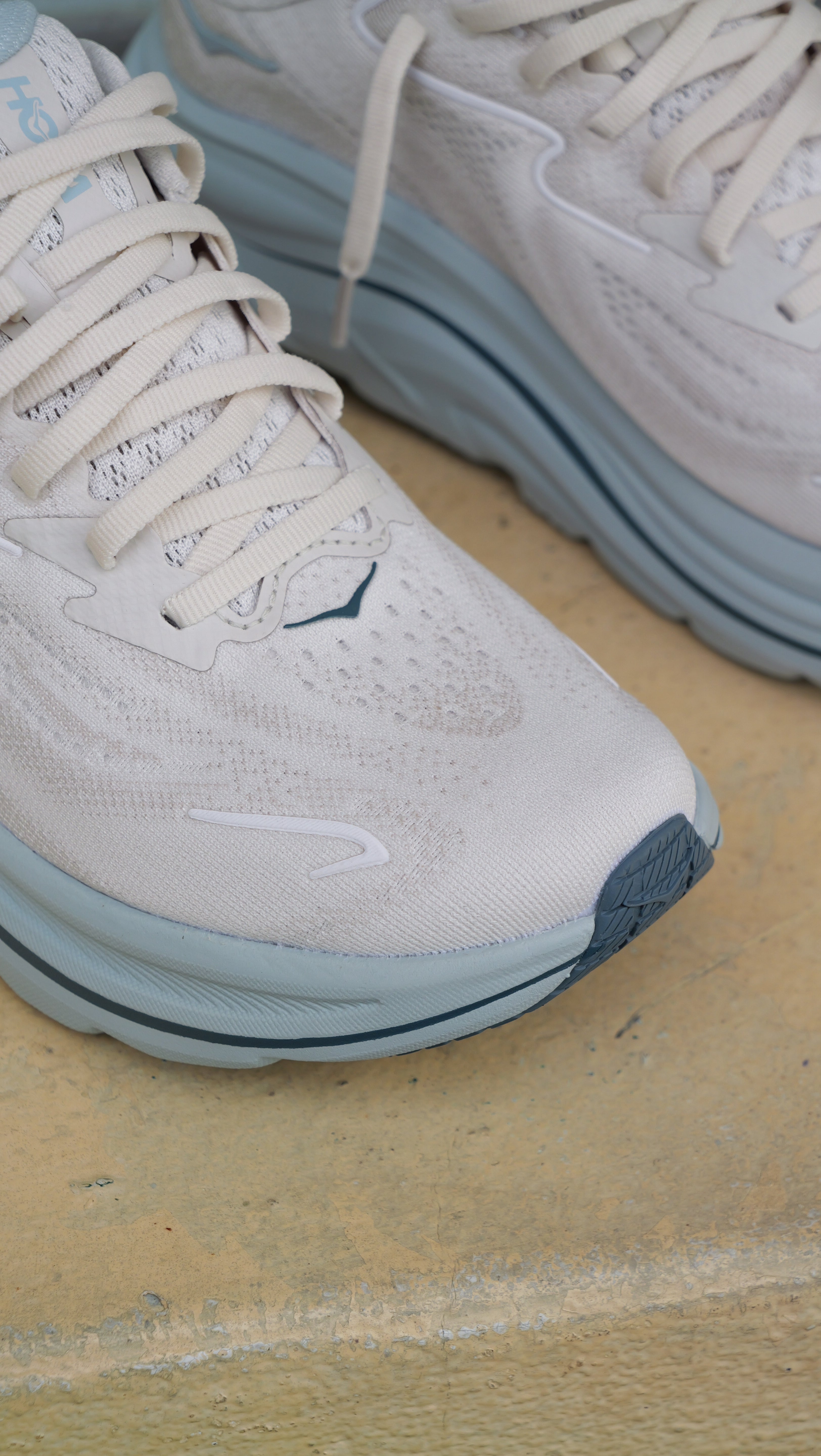 Womens HOKA Clifton 10 (Grout/Mineral Blue) - HOKA