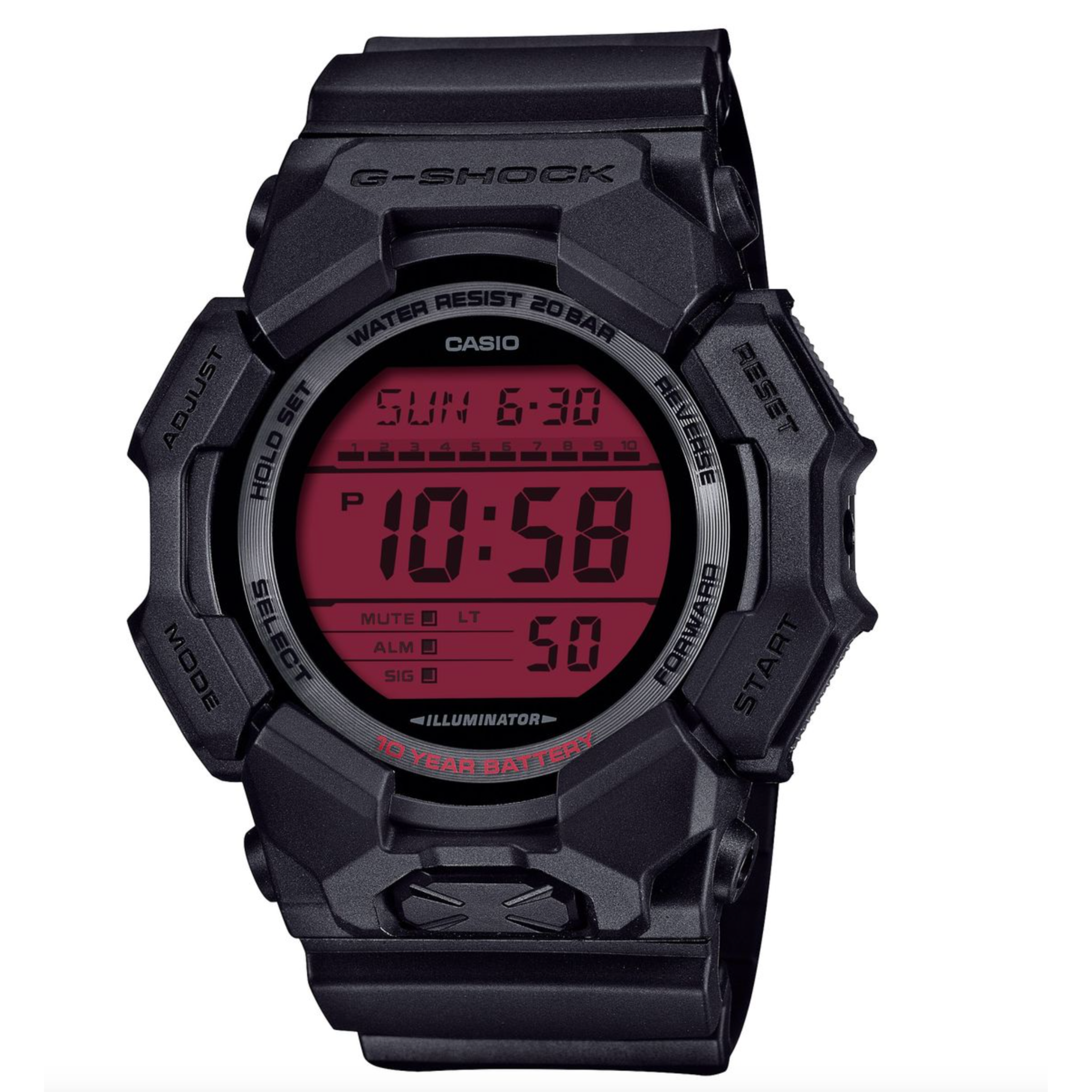 Casio G-Shock GD010BBR-1 Black Red Digital - Casio