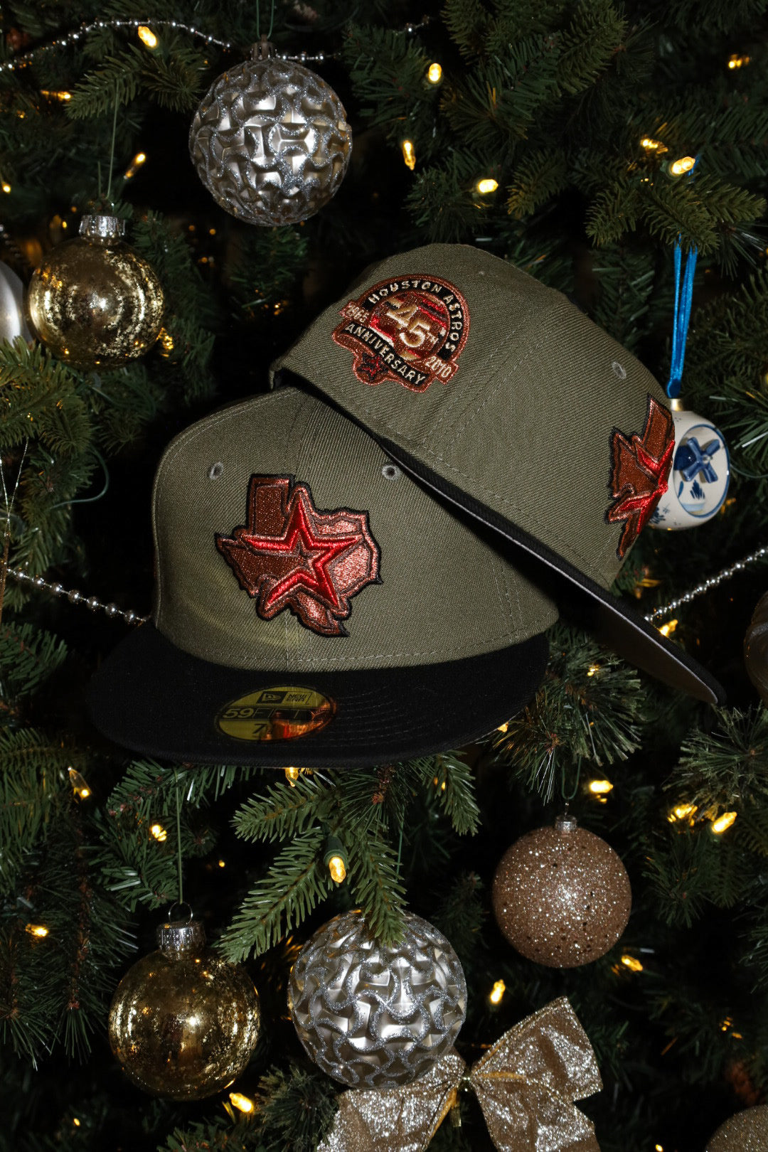 New Era Houston Astros 45th Anniversary Side Patch Fitted (Olive/Black)