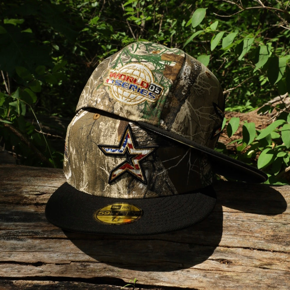 New Era Houston Astros 2005 World Series Side Patch Grey UV 59Fifty Fitted (Realtree Camo/Black)