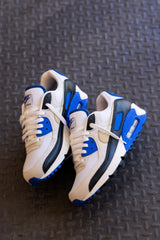 Mens Nike Air Max 90 Premium (White/Khaki/Racer Blue/Black)