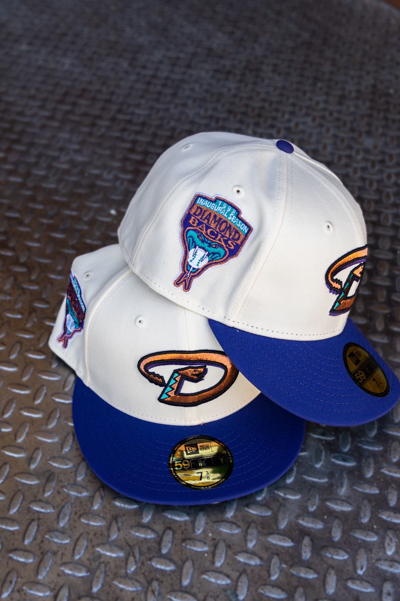 New Era Arizona Diamondbacks 1998 Inaugural Season Green UV 59Fifty Fitted (Off White/Purple)