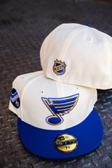 New Era St. Louis Blues 25th Anniversary Green UV 59Fifty Fitted (Off White/Royal)